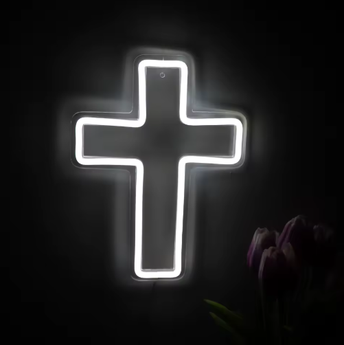 Cross neon light
